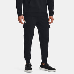 Under Armour Rival Fleece Cargo Joggers Black White