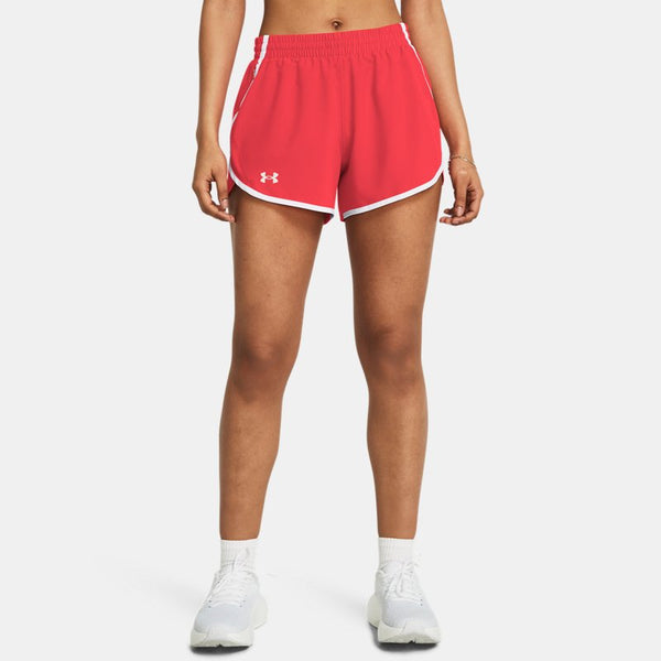 Under Armour Fly-By 3" Shorts Racer Red White Reflective