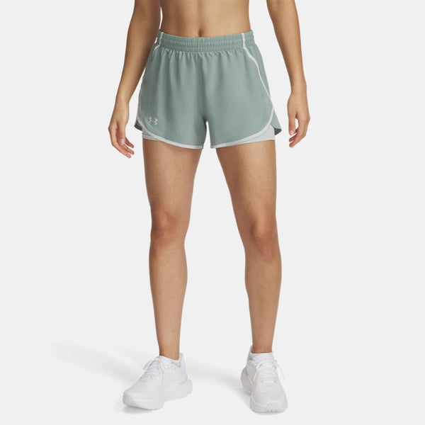 Under Armour Fly-By 2-in-1 Shorts Silica Green Hydro Green Reflective