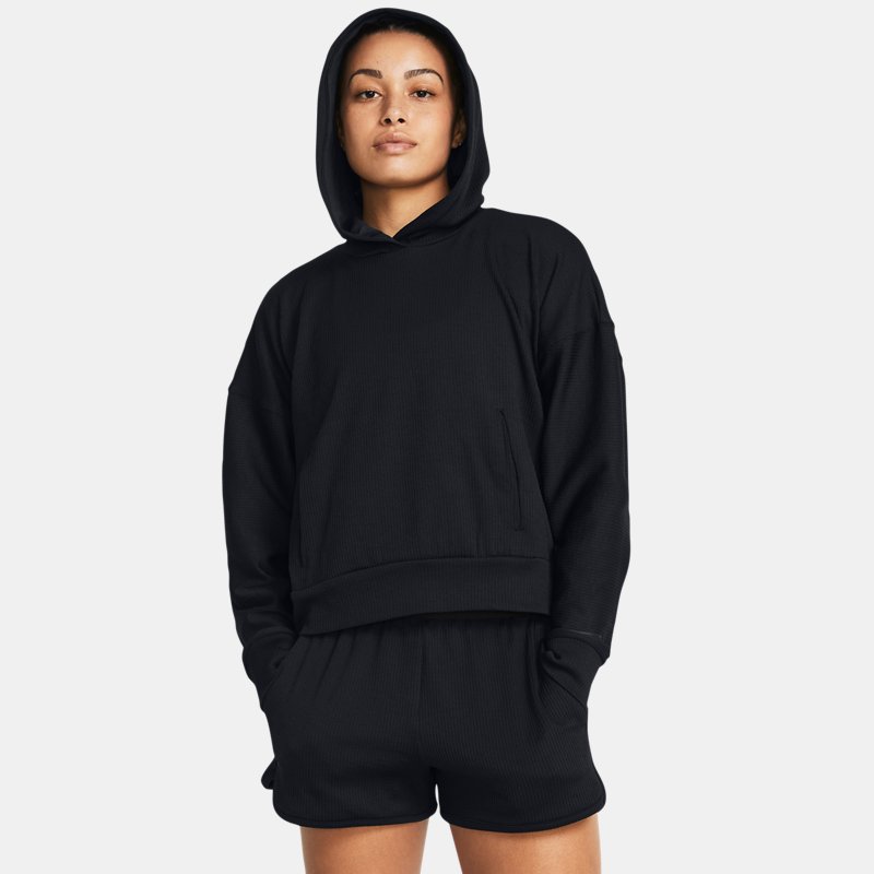 Under Armour Journey Rib Oversized Hoodie Black