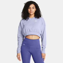 Under Armour Rival Terry Oversized Crop Crew Celeste White