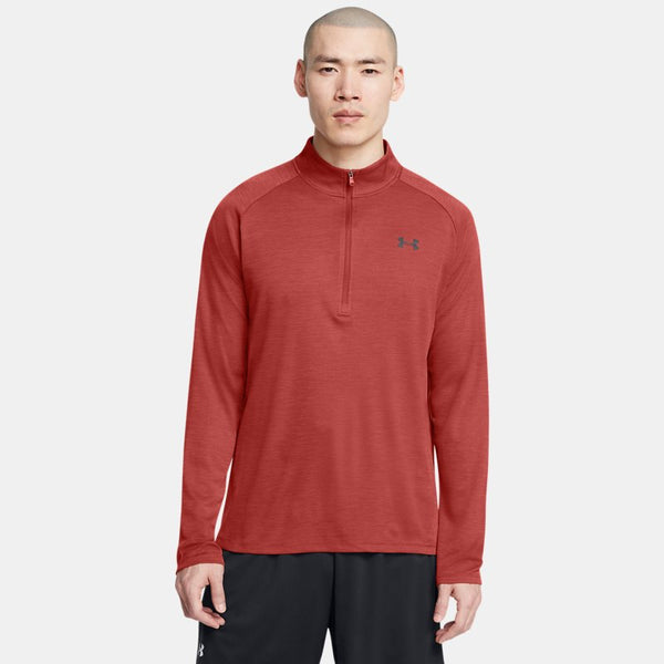 Under Armour Tech™ Textured ½ Zip Earthen Orange Black