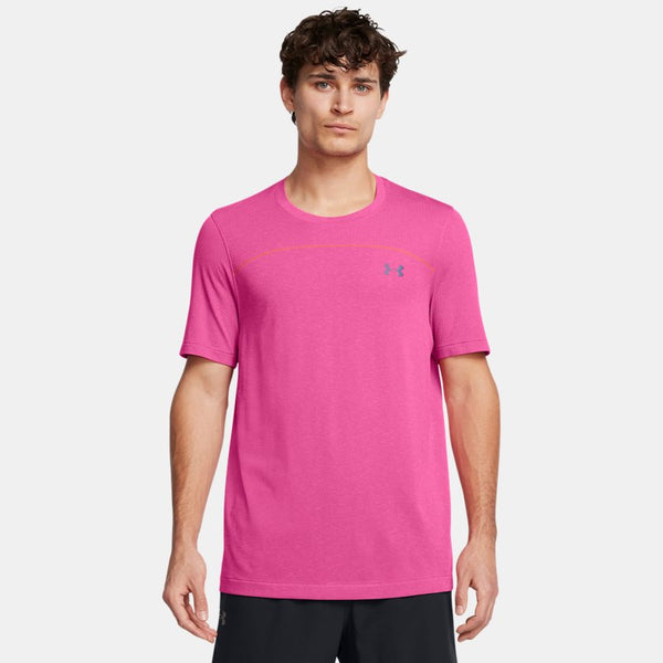 Under Armour Vanish Elite Seamless Wordmark Short Sleeve Astro Pink Phoenix Fire Black