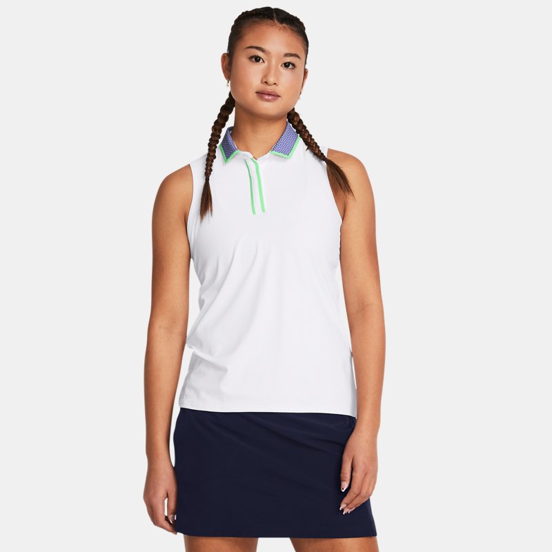 Under Armour Iso-Chill Sleeveless Polo White Starlight