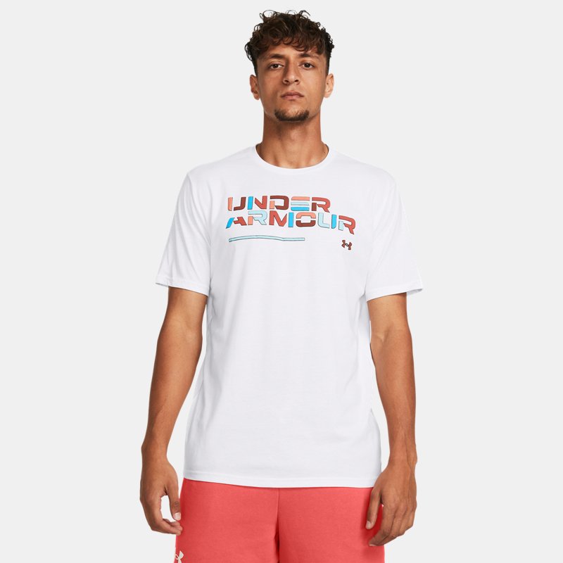 Under Armour Colorblock Wordmark Short Sleeve White Black