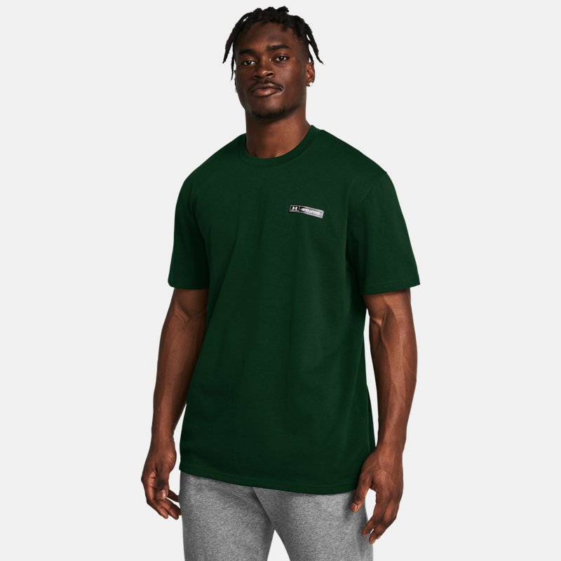 Under Armour Heavyweight Armour Label Short Sleeve Forest Green Black