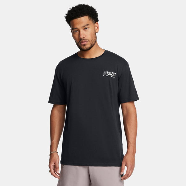 Under Armour Basketball Logo Court Short Sleeve Black Tetra Gray White