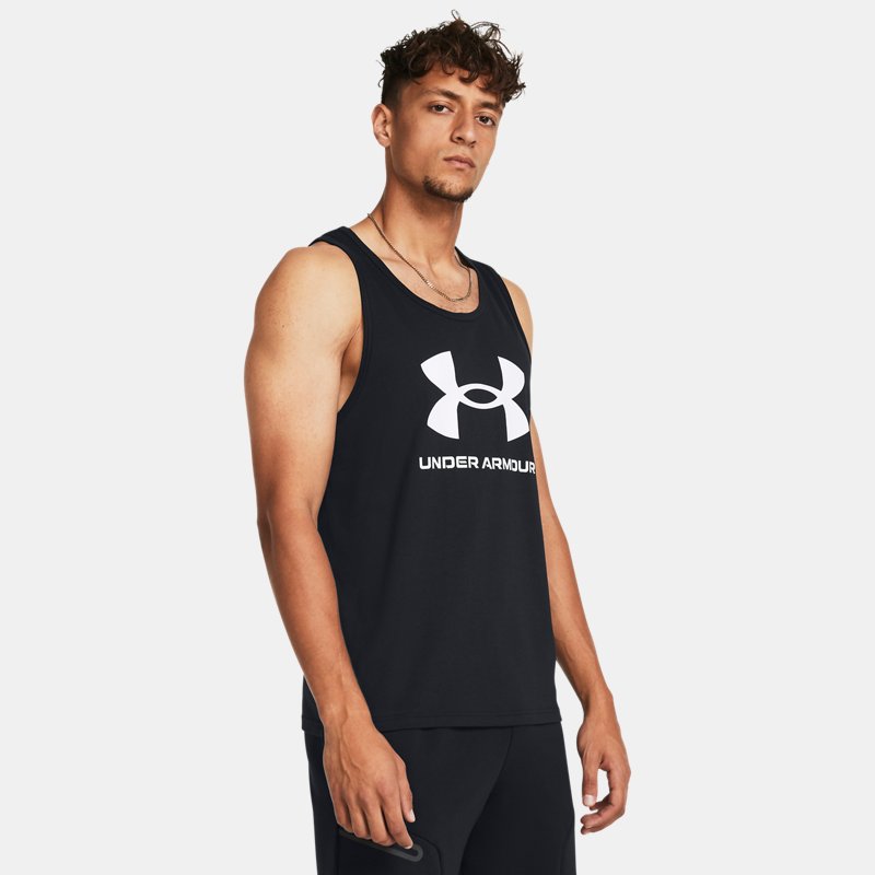 Under Armour Logo Tank Black White