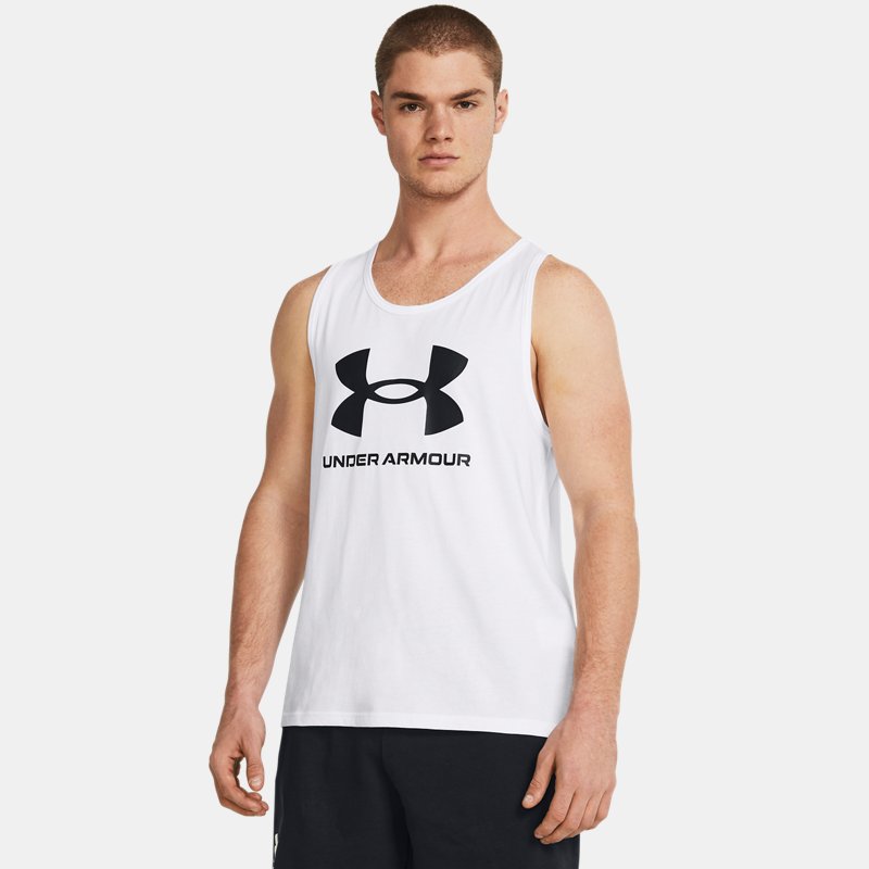 Under Armour Logo Tank White Black