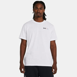 Under Armour Heavyweight Left Chest Logo Repeat Short Sleeve White Black