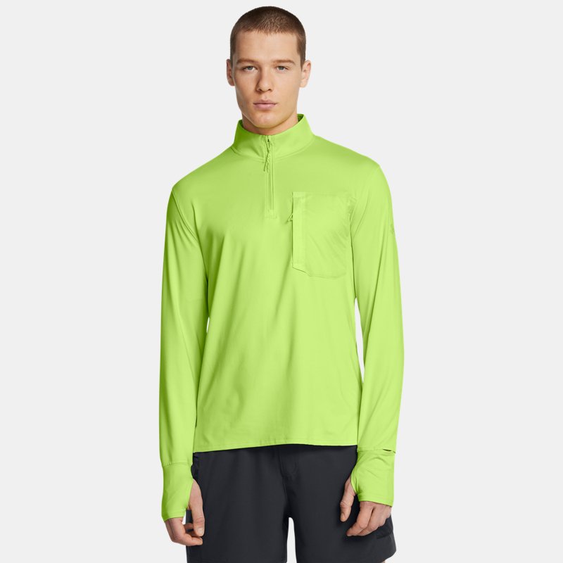 Under Armour Launch Trail ¼ Zip Morph Green Anthracite Reflective