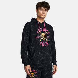 Project Rock Rival Terry Printed Hoodie Black Nova Orange Astro Pink