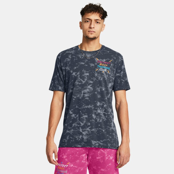 Project Rock TC Printed Graphic Short Sleeve Downpour Gray Nova Orange