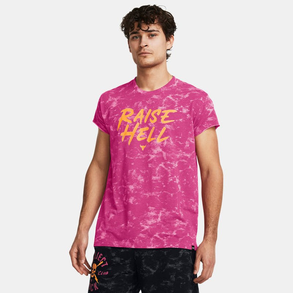 Project Rock Raise Hell Cap Sleeve T-Shirt Astro Pink Nova Orange