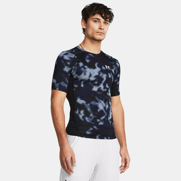 HeatGear® Printed Short Sleeve Midnight Navy White