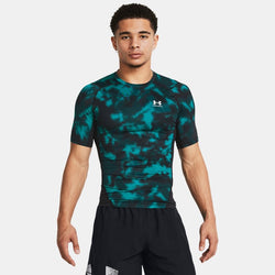 HeatGear® Printed Short Sleeve Hydro Teal White