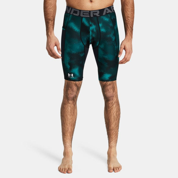 HeatGear® Printed Long Shorts Hydro Teal White