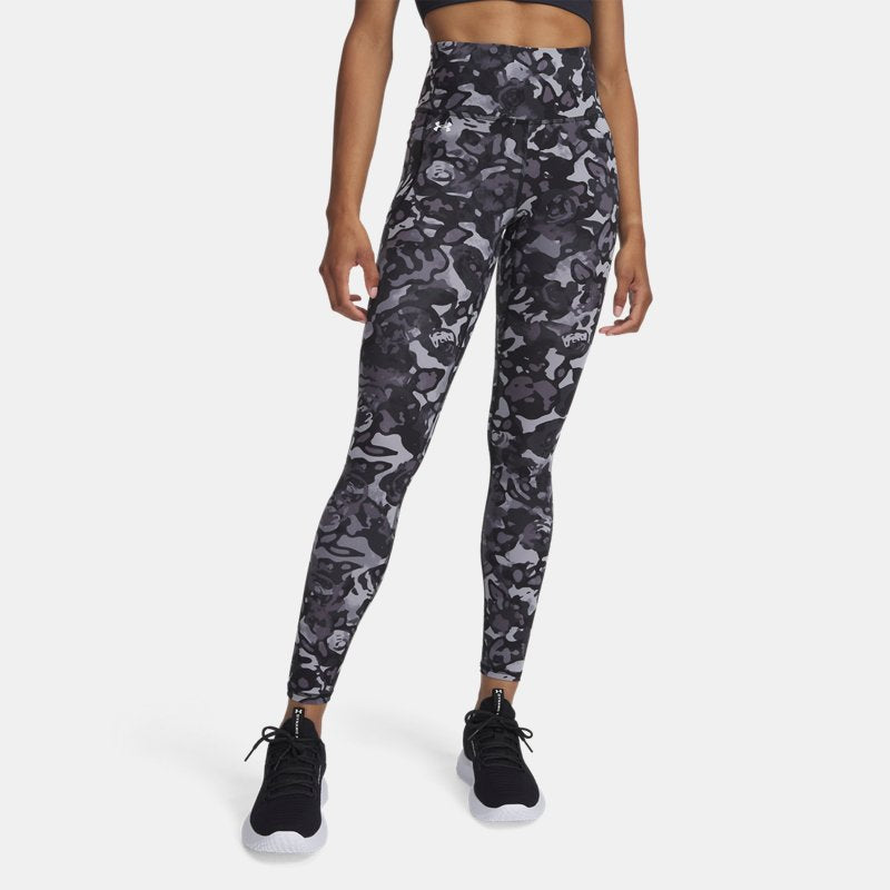 Under Armour Motion Printed Leggings Black Titan Gray White