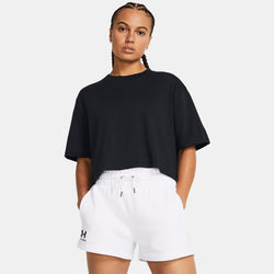 Under Armour Campus Boxy Crop Short Sleeve Black White