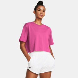 Under Armour Campus Boxy Crop Short Sleeve Astro Pink Black