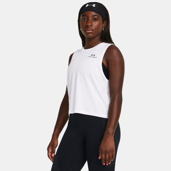 Under Armour Vanish Energy Crop Tank White Black