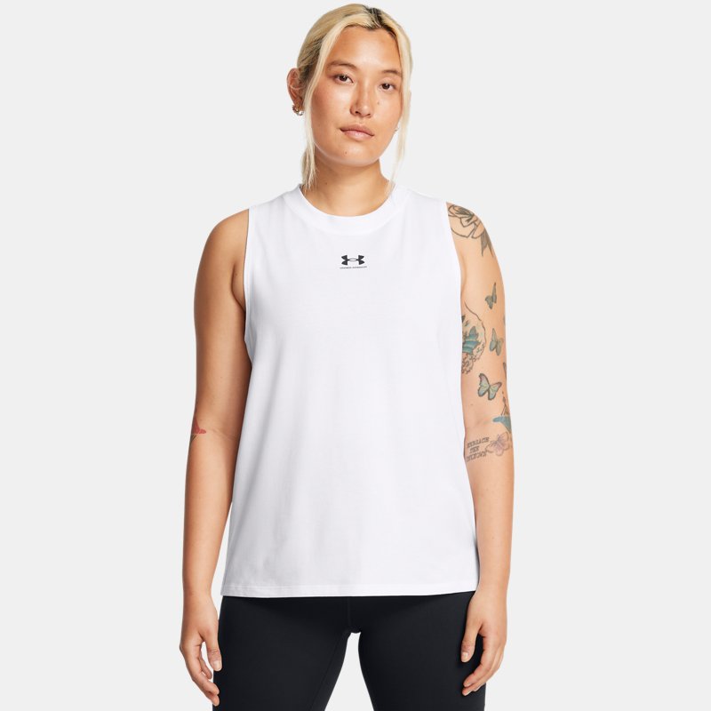 Under Armour Rival Muscle Tank White Black