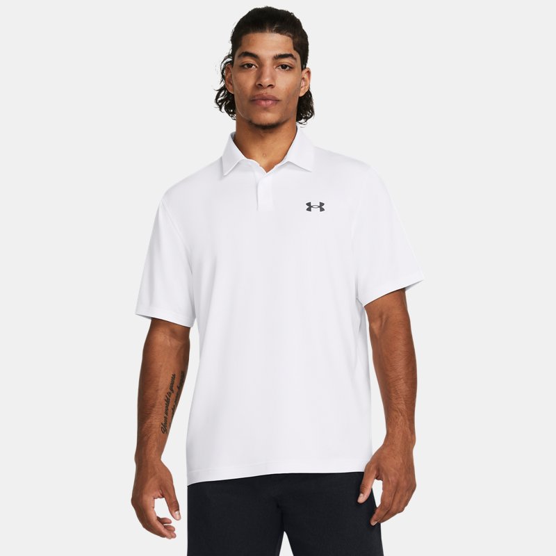 Under Armour Tee To Green Polo White Pitch Gray