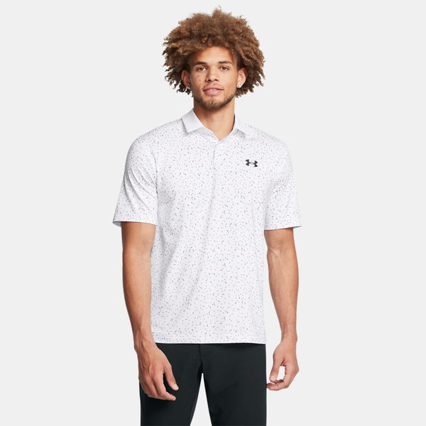 Under Armour Tee To Green Printed Polo White Black Black