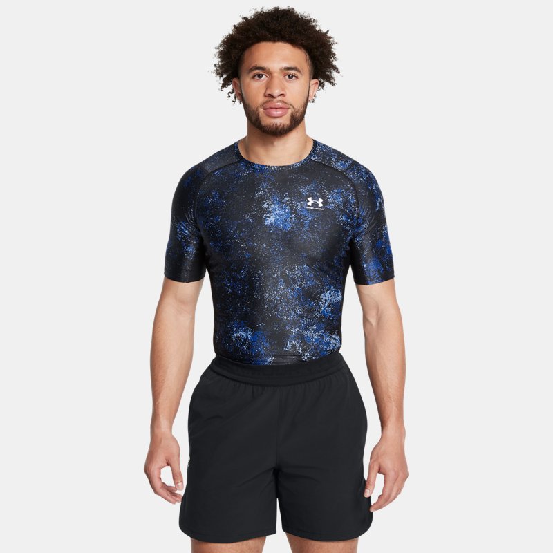 HeatGear® Iso-Chill Printed Short Sleeve Tech Blue White