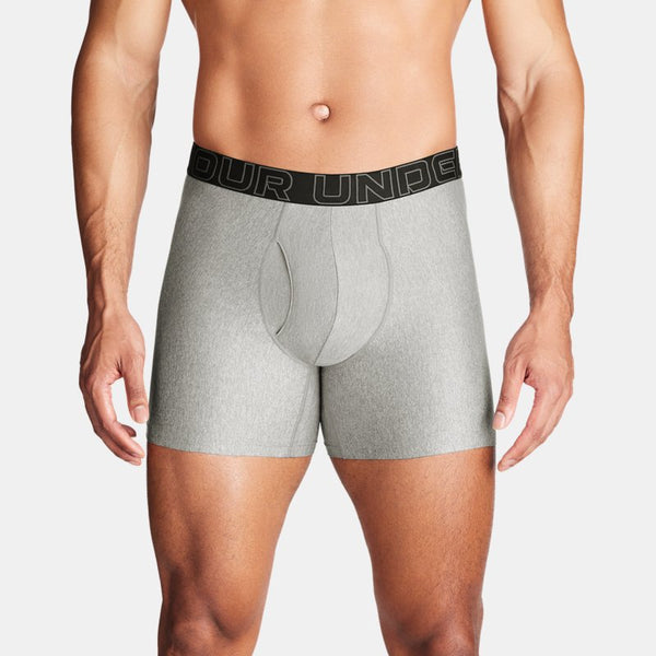 Under Armour Performance Tech™ " 3-Pack Boxerjock® Steel Full Heather Castlerock Full Heather Castlerock