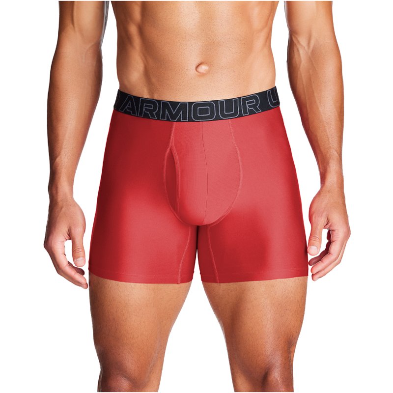 Under Armour Performance Tech™ " -Pack Boxerjock® Red Castlerock Full Heather Castlerock