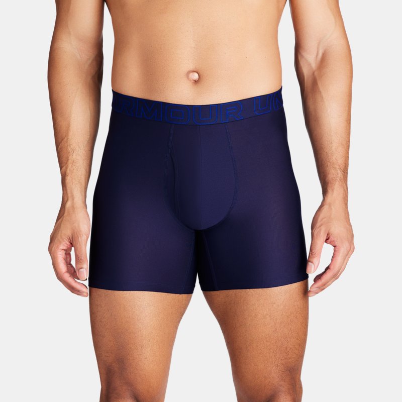 Under Armour Performance Tech™ Mesh " -Pack Boxerjock® Midnight Navy Steel Full Heather Royal