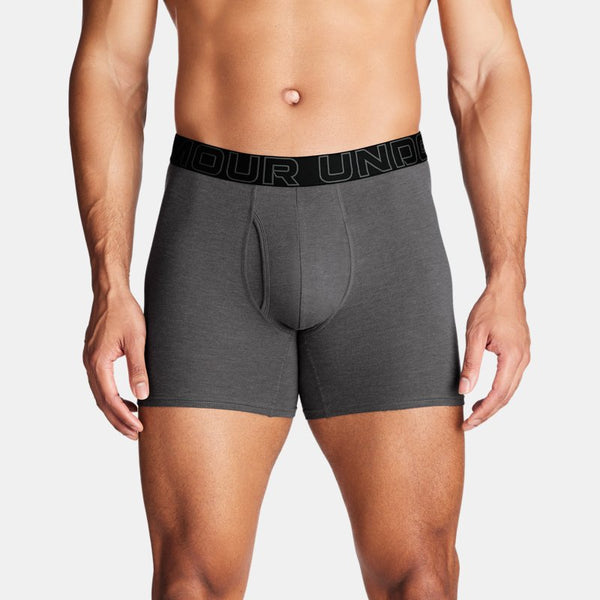 Under Armour Performance Cotton " -Pack Boxerjock® Castlerock Full Heather Red Steel