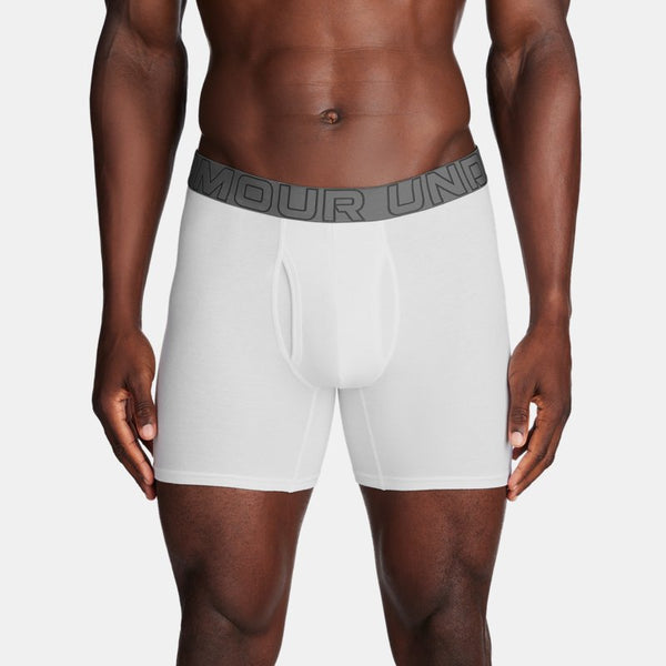 Under Armour Performance Cotton " -Pack Boxerjock® White Steel