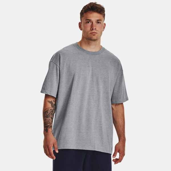 Under Armour Oversized Heavyweight Short Sleeve Steel Light Heather White