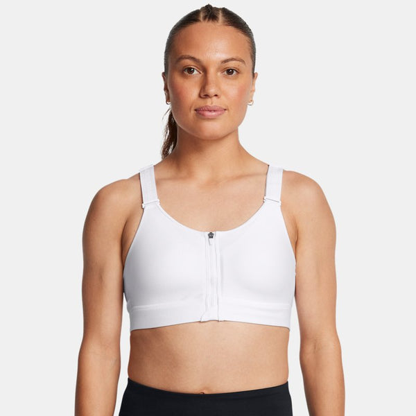 Under Armour Infinity 2.0 High Zip Sports Bra White White