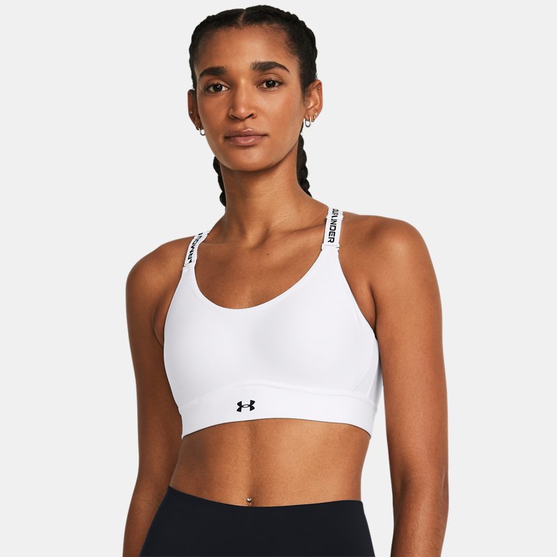 Under Armour Infinity Mid Sports Bra White Black A-C