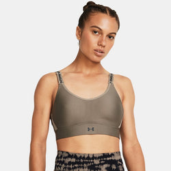 Under Armour Infinity Mid Sports Bra Taupe Dusk Black D-DD