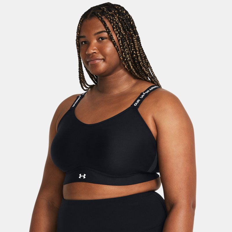 Under Armour Infinity Mid Sports Bra Black White D-DD