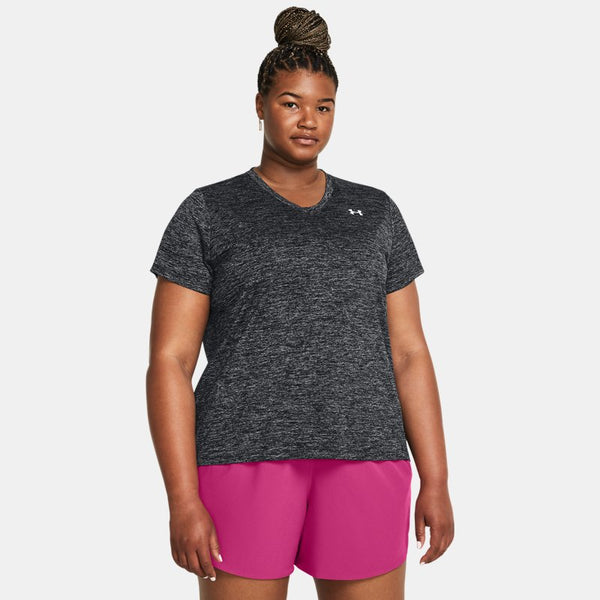 Under Armour Tech™ Twist V-Neck Short Sleeve Black White