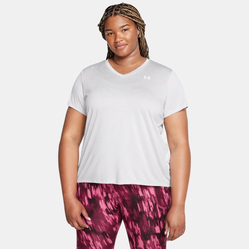 Under Armour Tech™ Twist V-Neck Short Sleeve Halo Gray White