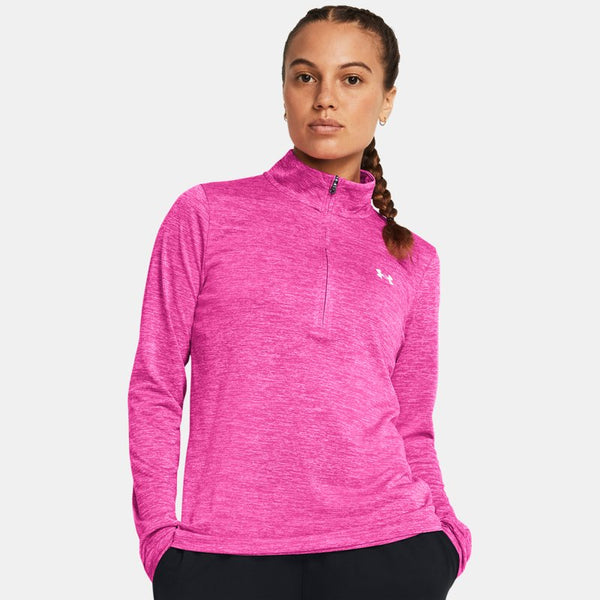 Under Armour Tech™ Twist ½ Zip Rebel Pink White