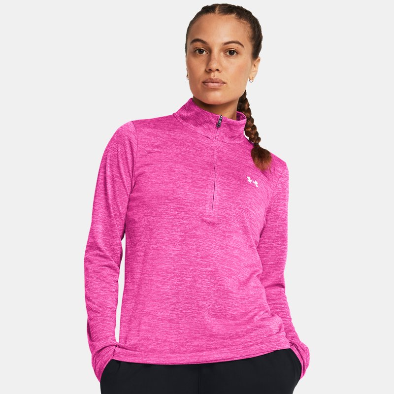 Under Armour Tech™ Twist ½ Zip Rebel Pink White