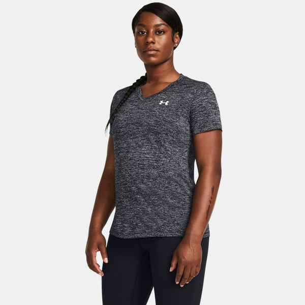 Under Armour Tech™ Twist V-Neck Short Sleeve Black White