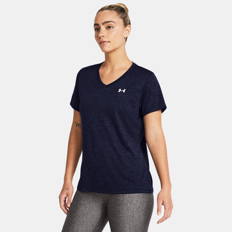 Under Armour Tech™ Twist V-Neck Short Sleeve Midnight Navy White