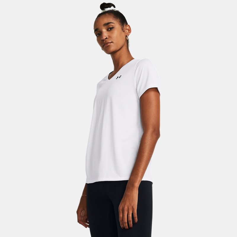 Under Armour Tech™ V-Neck Short Sleeve White Black