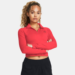 Under Armour Vanish Seamless ¼ Zip Crop Racer Red Black