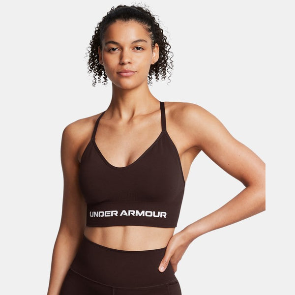 Under Armour Vanish Seamless Low Sports Bra Brown Obsidian White