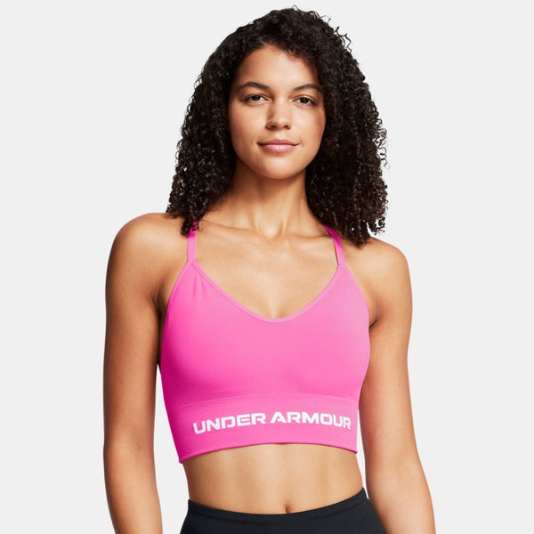 Under Armour Vanish Seamless Low Sports Bra Rebel Pink White