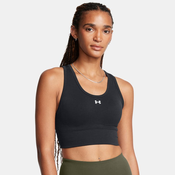 Under Armour Vanish Seamless Mid Sports Bra Black White